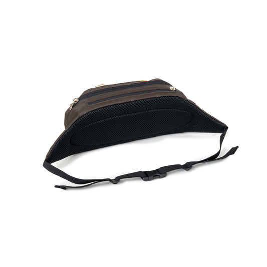 Nylon Two-tone Waist Bag (BROWN)