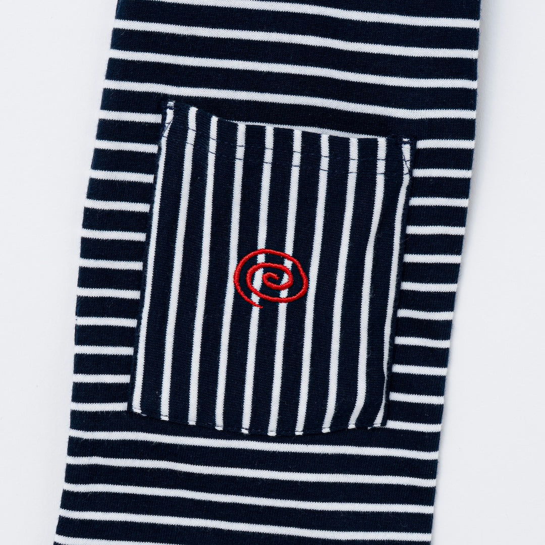 Border Scarf (WHITE&NAVY)