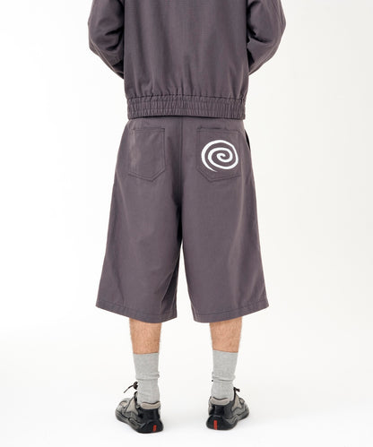 Cotton Ripstop Baggy Shorts (GRAY)