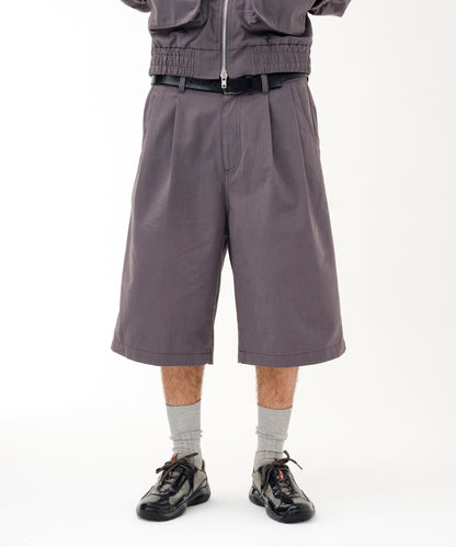 Cotton Ripstop Baggy Shorts (GRAY)