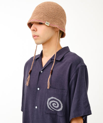 Hand-knitted Hemp Hat (BROWN)