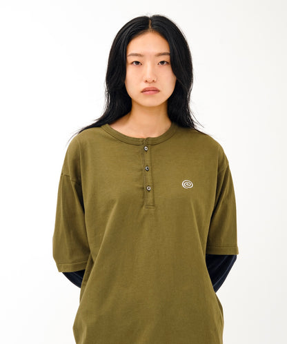 Fake Layered Tee (KHAKI)