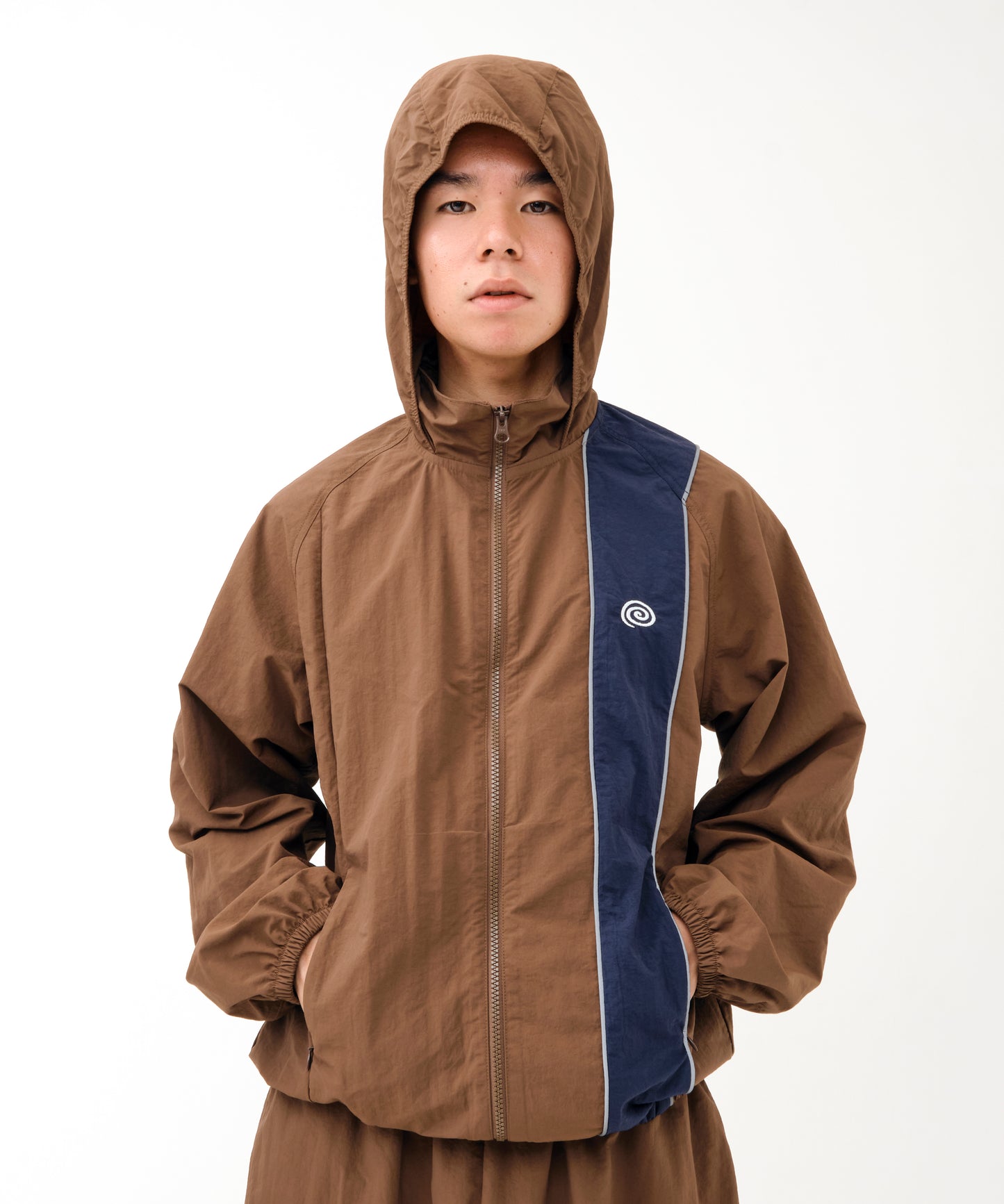Nylon Track Jacket (BROWN)