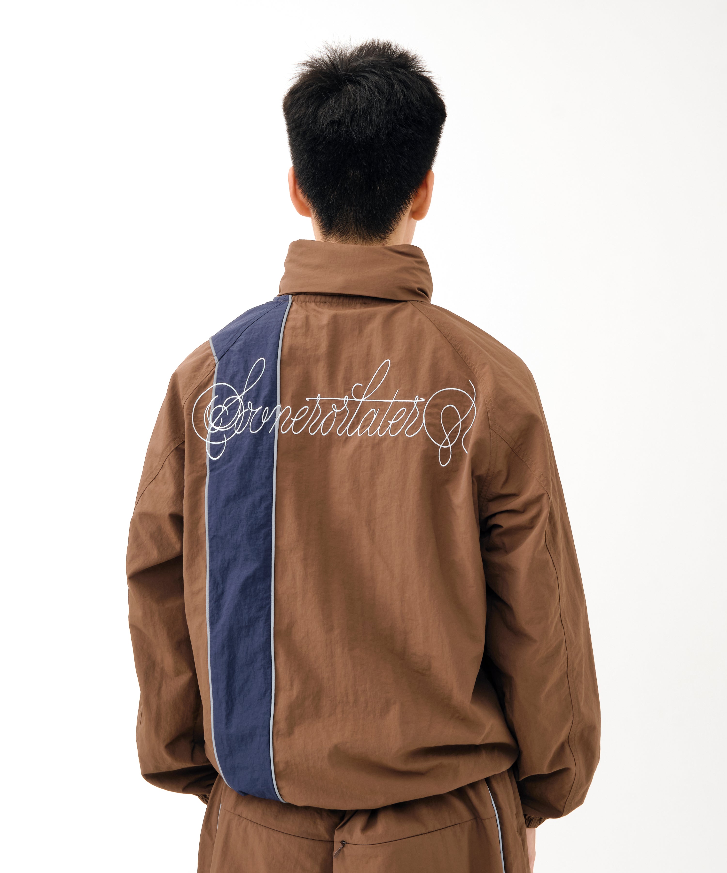 Nylon Track Jacket (BROWN) – SOL soonerorlater