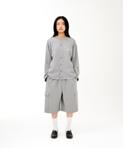 Waffle Crewneck Cardigan (GRAY)