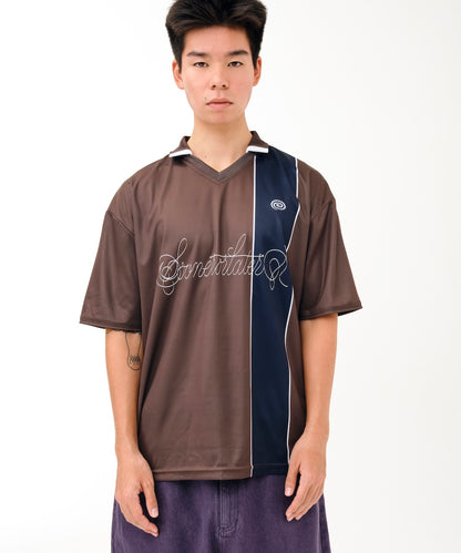 Cursive Logo Soccer Shirt (BROWN)