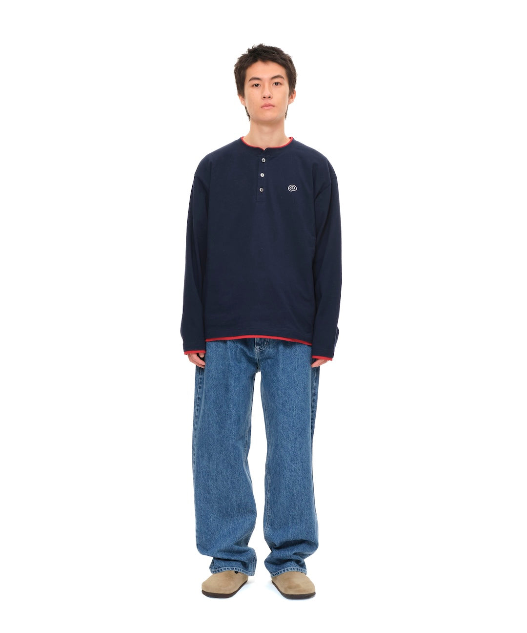 Fake-Layered L/S Tee (NAVY)