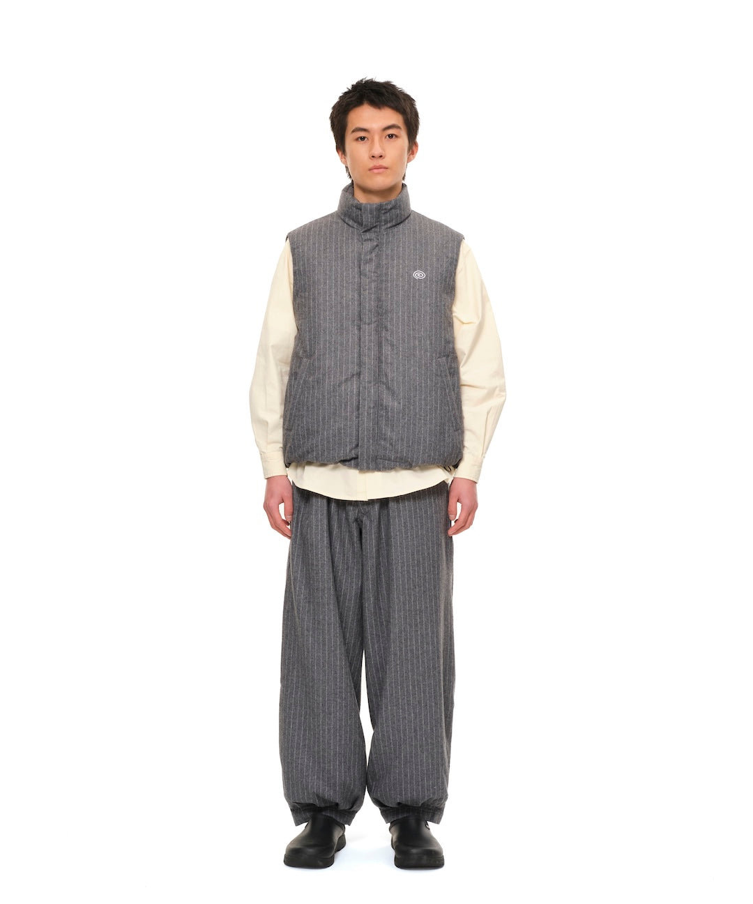 Pin-Stripe Padded Vest (GRAY)