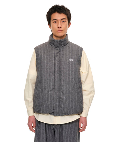 Pin-Stripe Padded Vest (GRAY)