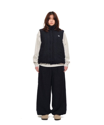 Pin-Stripe Padded Vest (NAVY)