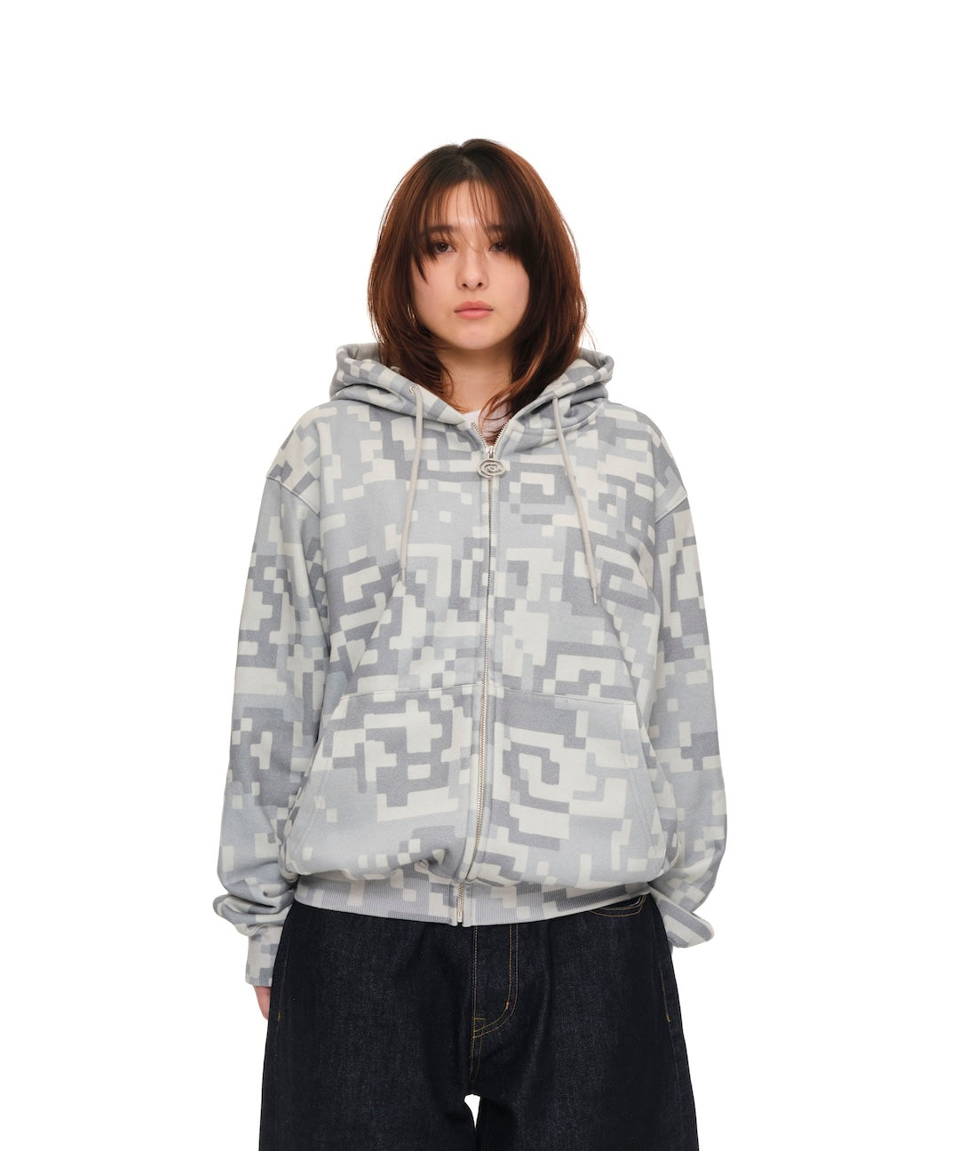 D-Camo Zip Hoodie (GRAY CAMO)