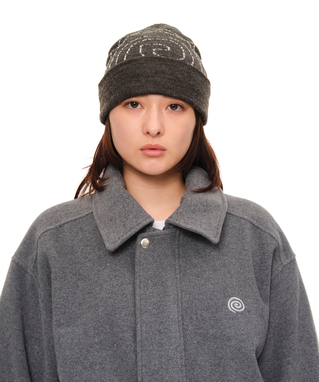 Pin GuruGuru Double Beanie (GRAY)