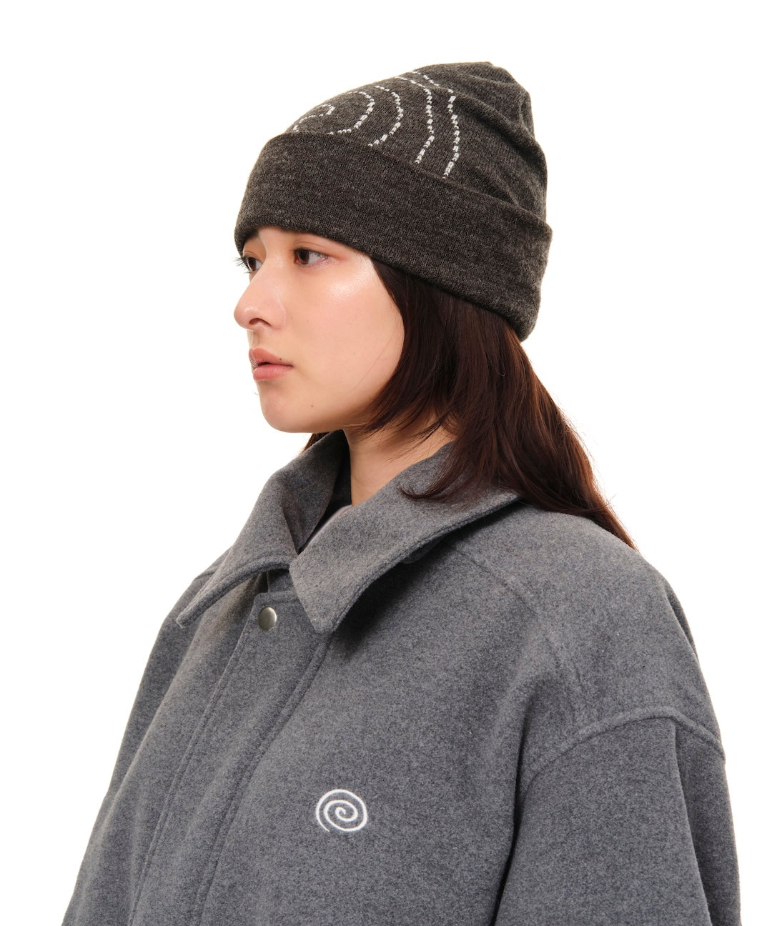 Pin GuruGuru Double Beanie (GRAY)