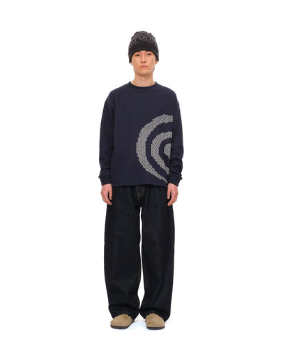 Cross GuruGuru Waffle L/S Tee (NAVY)