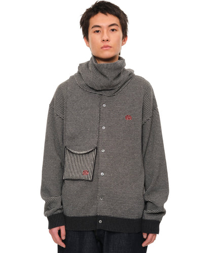 Knitted Border Scarf (BLACK&IVORY)
