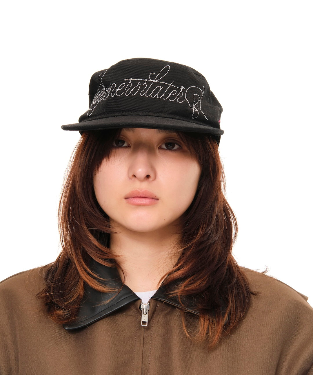 Cursive Logo Pill Box Cap (BLACK)