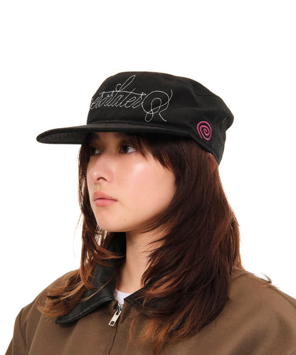 Cursive Logo Pill Box Cap (BLACK)