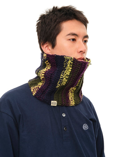Hand-knitted Neck Warmer (NAVY MIX)