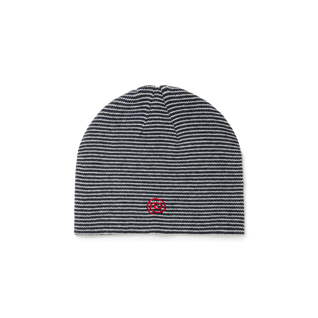 Knitted Border Beanie (BLACK&IVORY)