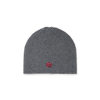Knitted Border Beanie (BLACK&IVORY)
