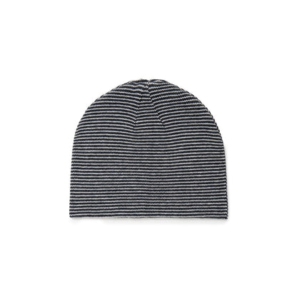 Knitted Border Beanie (BLACK&IVORY)