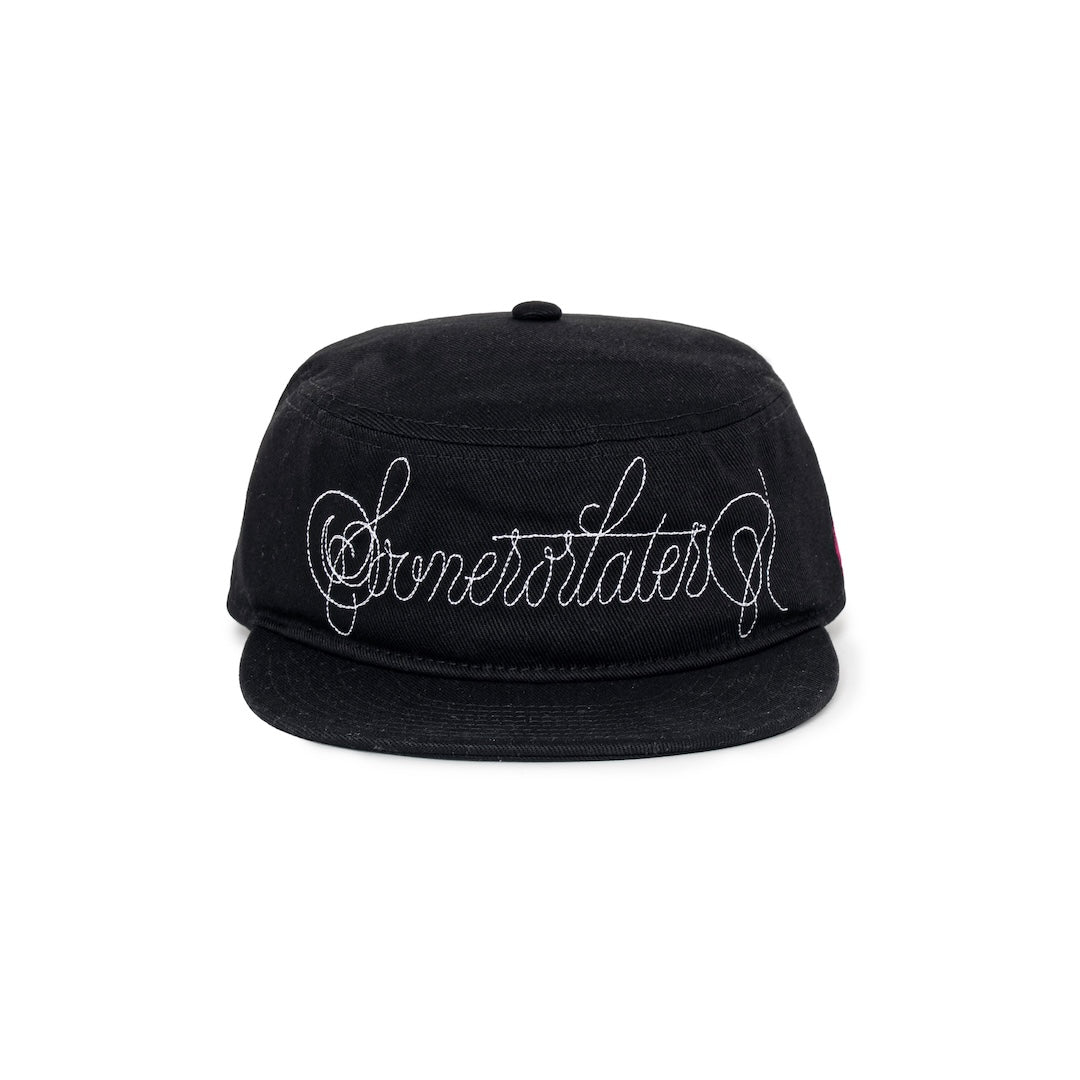 Cursive Logo Pill Box Cap (BLACK)
