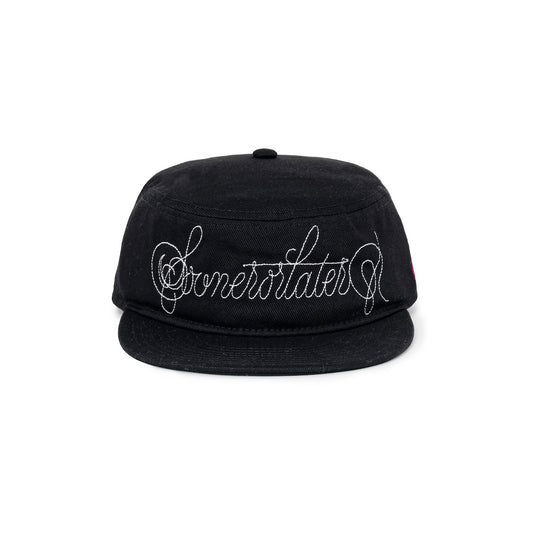 Cursive Logo Pill Box Cap (BLACK)