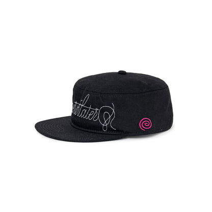 Cursive Logo Pill Box Cap (BLACK)