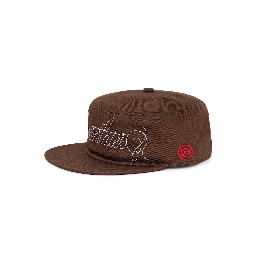 Cursive Logo Pill Box Cap (BROWN)