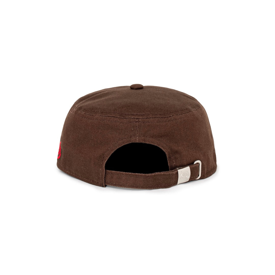Cursive Logo Pill Box Cap (BROWN)