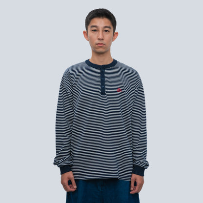 Border L/S Tee (WHITE&NAVY)