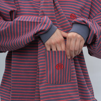 Border Scarf (GRAY&RED)