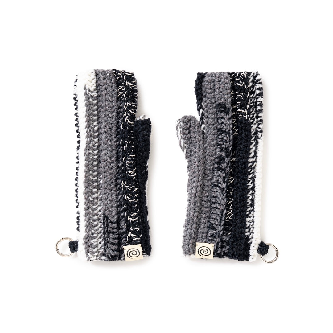 Hand-knitted Fingerless Gloves (GRAY MIX)