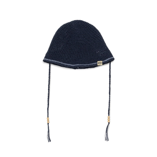 Hand-knitted Hemp Hat (NAVY)
