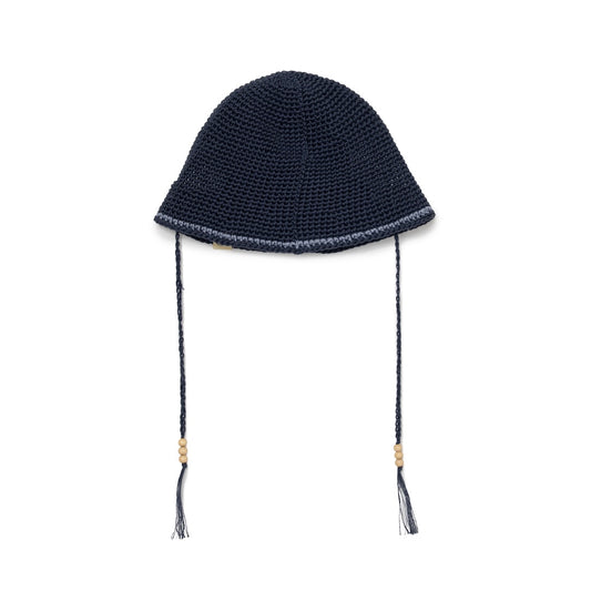 Hand-knitted Hemp Hat (NAVY)