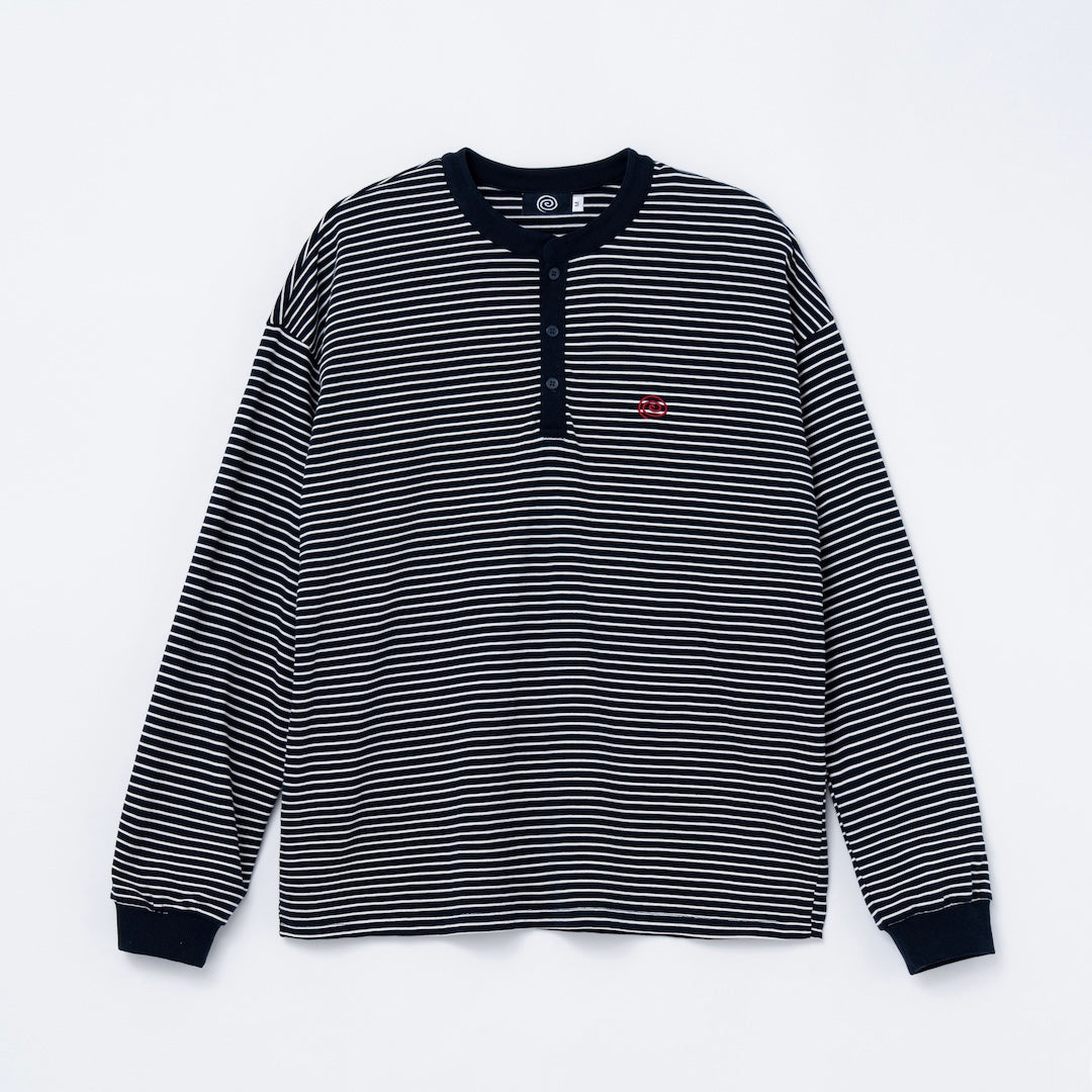 Border L/S Tee (WHITE&NAVY)