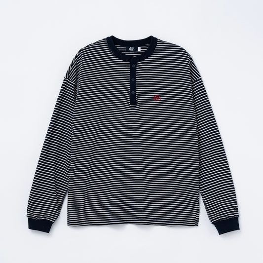 Border L/S Tee (WHITE&NAVY)