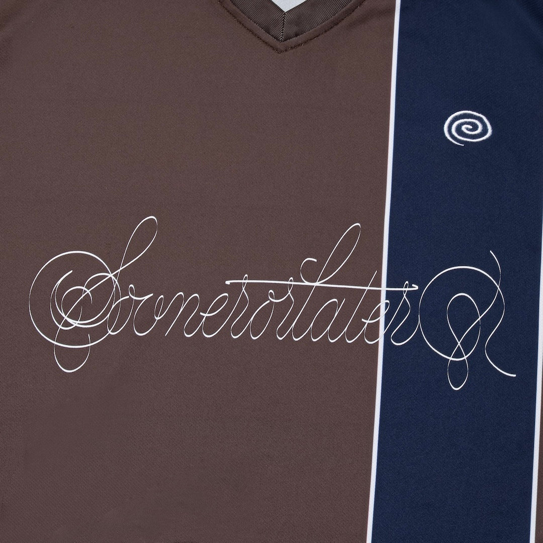 Cursive Logo Soccer Shirt (BROWN)