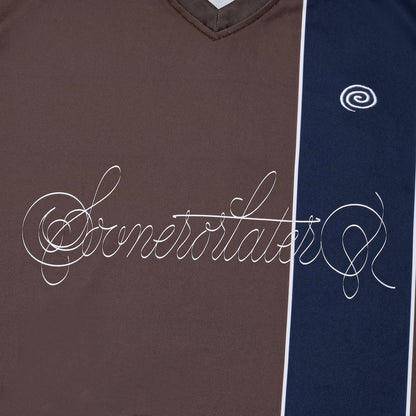 Cursive Logo Soccer Shirt (BROWN)