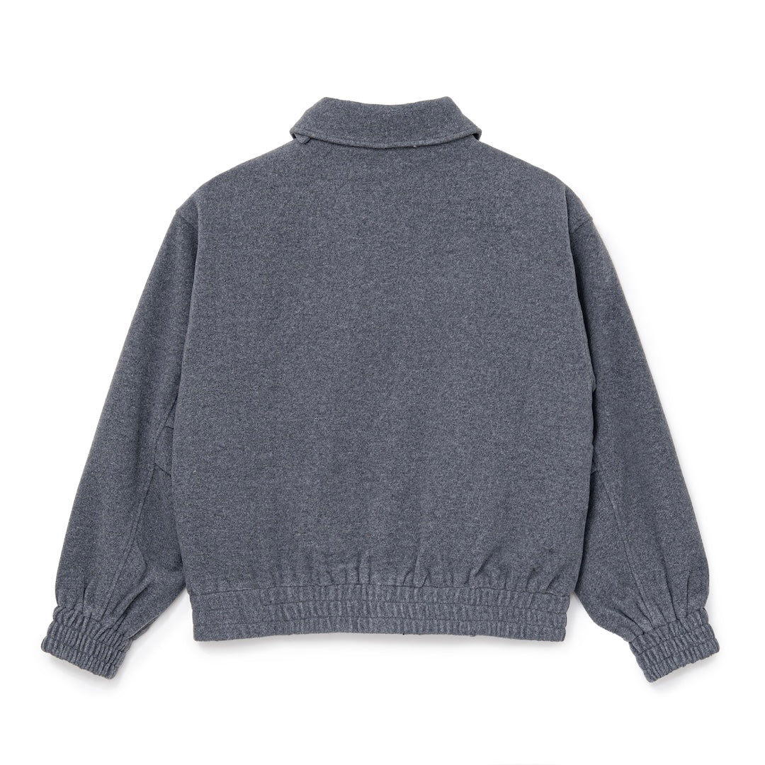 Wool-Blend Stand-Collar Jacket (GRAY)