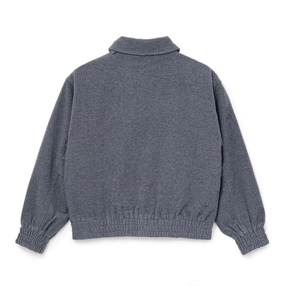 Wool-Blend Stand-Collar Jacket (GRAY)