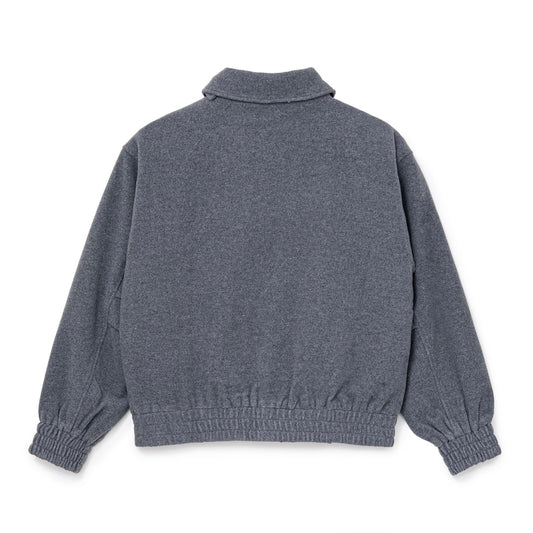 Wool-Blend Stand-Collar Jacket (GRAY)