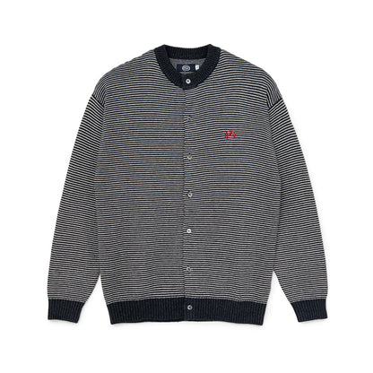 Knitted Border Cardigan (BLACK&IVORY)