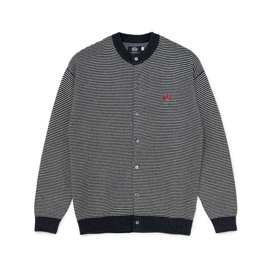 Knitted Border Cardigan (BLACK&IVORY)