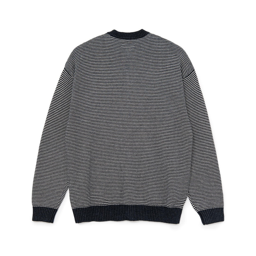 Knitted Border Cardigan (BLACK&IVORY)