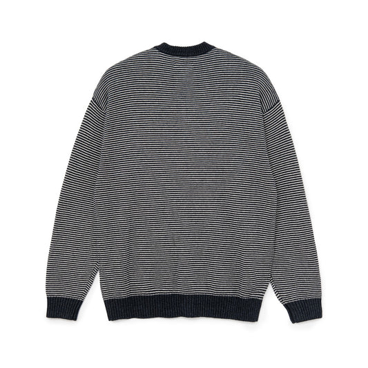 Knitted Border Cardigan (BLACK&IVORY)