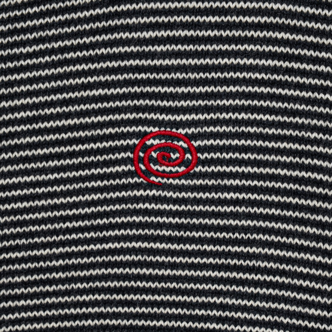 Knitted Border Cardigan (BLACK&IVORY)