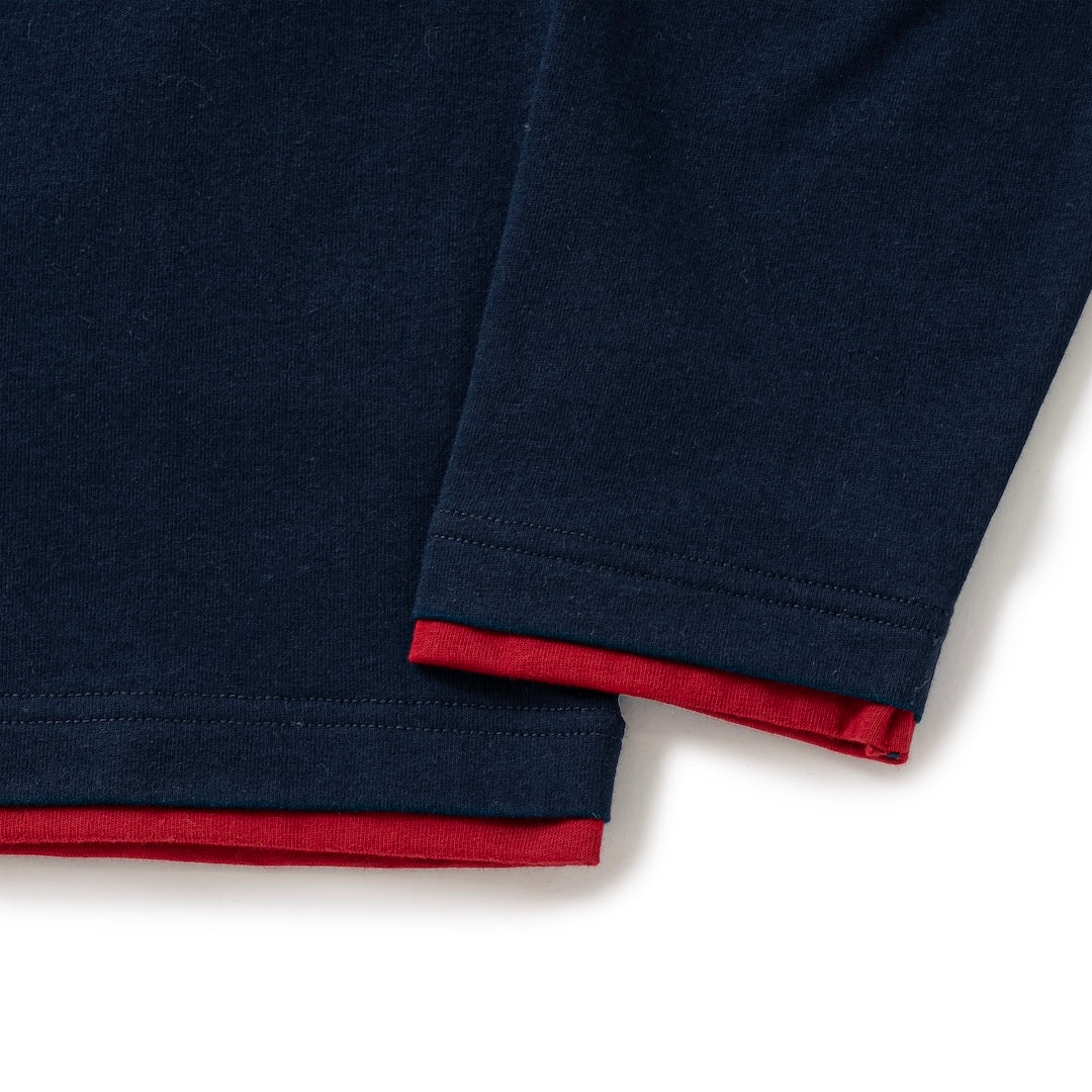 Fake-Layered L/S Tee (NAVY)