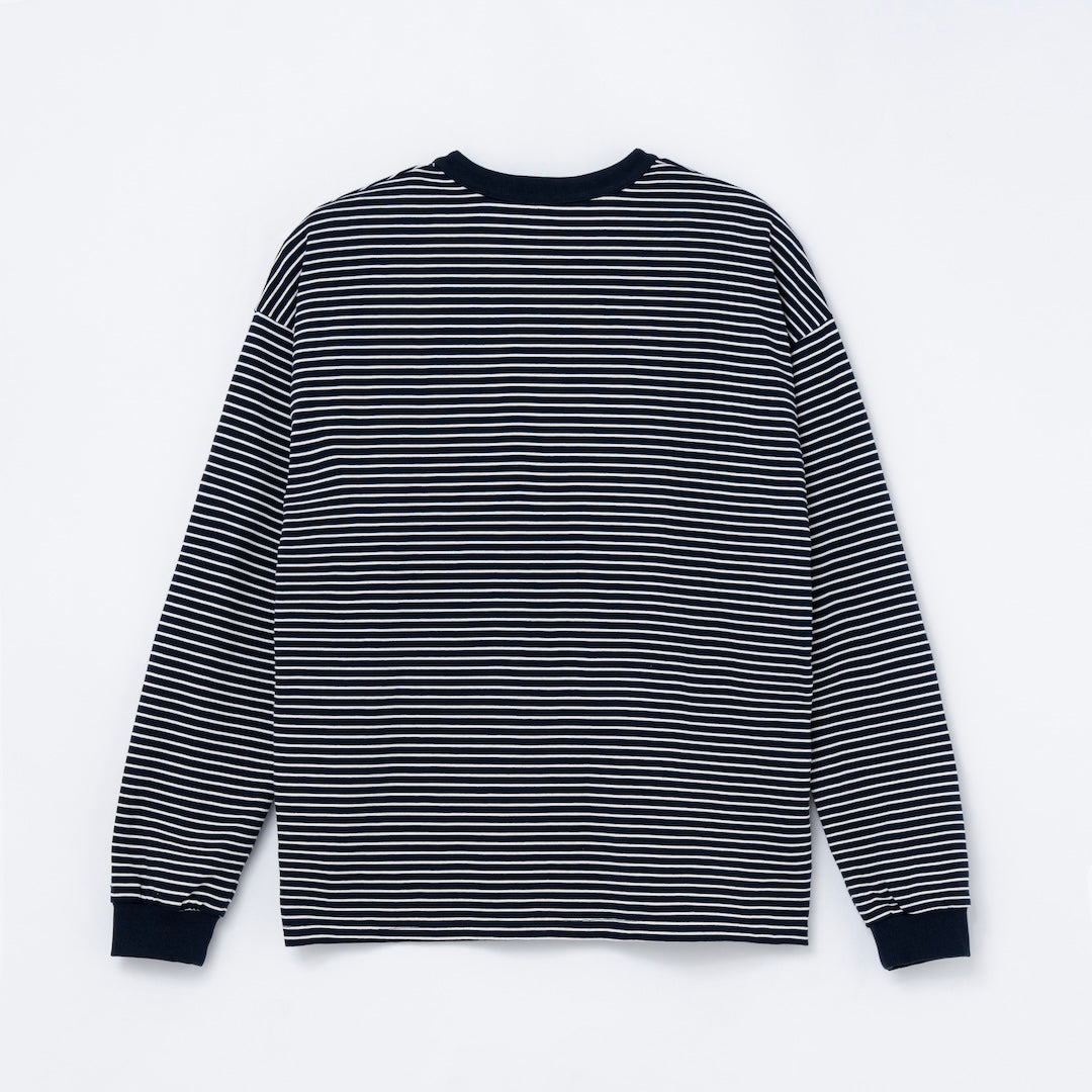 Border L/S Tee (WHITE&NAVY)