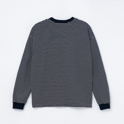 Border L/S Tee (WHITE&NAVY)